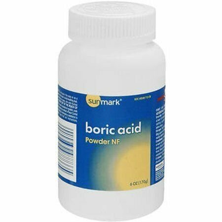 Sunmark Boric Acid Powder NF Hydrogen Borate Antiseptic Insecticide 6 oz, 5 Pack