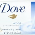Dove White Moisturizing Cream Beauty Bar for Deep Moisture 3.15 oz (Bulk Pack of 12)