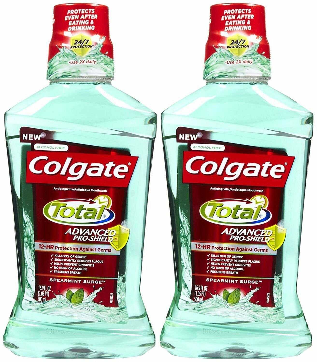 Colgate Total Advanced Pro-Shield Mouthwash, Spearmint Surge - 16.9 oz - 2 pk