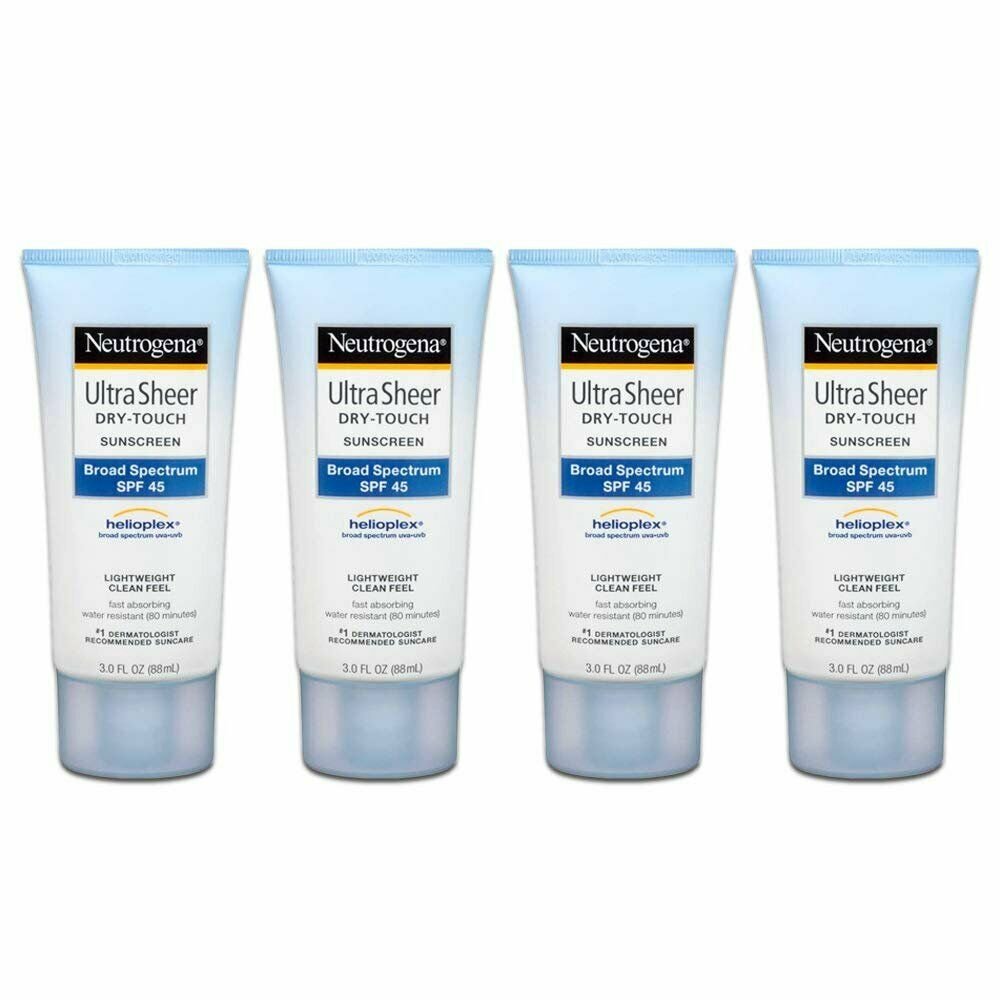 Neutrogena Ultra Sheer Dry-Touch Sunscreen SPF 45 3 oz (Bulk Pack of 4)