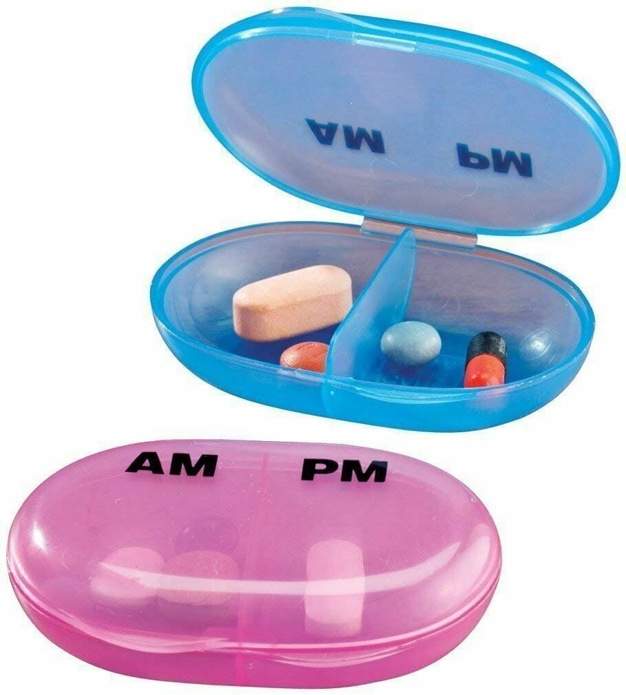 Apex AM/PM 2 Pocket Design Med Pack w/Easy Snap Lids 2 Count Each (Bulk Pack of 12)