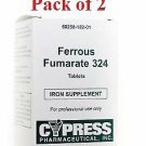 Ferrous Fumarate 324mg Tablets Iron Supplement 100 Count (Bulk Pack of 2)