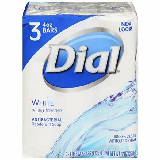 Dial Antibacterial Deodorant Soap White Fresh Fragrance 4oz, 3ct, 5 Pack