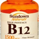 Sundown B-12 1500 mcg Tablets Time Release 60 Tablets (Bulk Pack of 4)