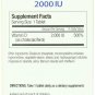Sunshine Vitamin D-3 2,000 IU, Healthy and Strong Bones, 60 servings