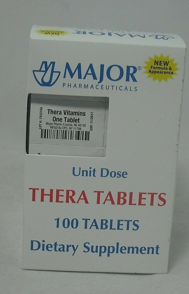 Major Thera Multi Vitamin - 100 tabs (6 Pack) Bulk