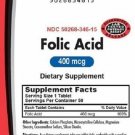 Folic Acid 400MCG, 50 Tablets (5 Pack) Bulk