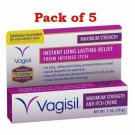 Vagisil Anti-Itch Crème, Maximum Strength Instant Relief, 1 oz (PACK OF 5)