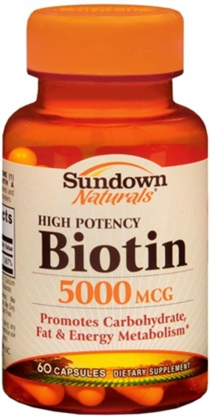Sundown Biotin 5000 mcg Capsules 60 Capsules (Bulk Pack of 6)