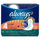 Always Ultra Thin Pads, Overnight 14 ea (Bulk Pack of 4)