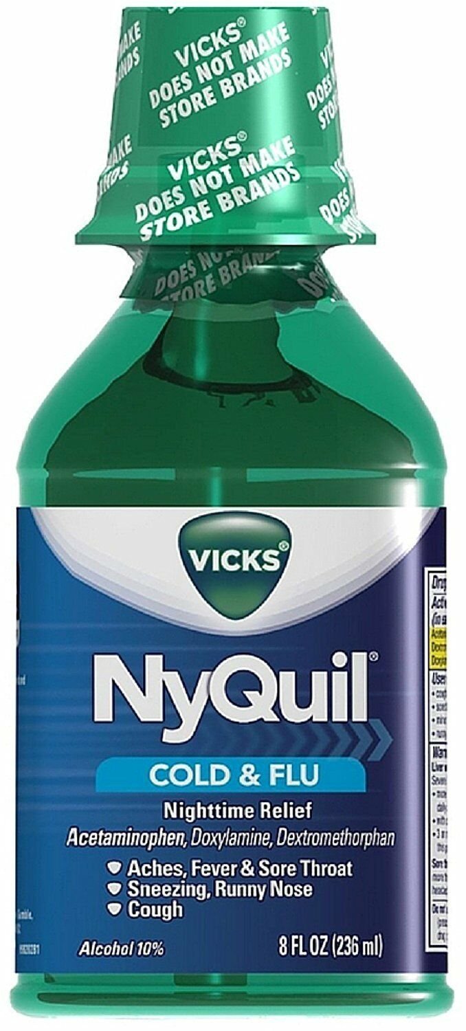 Vicks Nyquil Cold & Flu Nighttime Relief Liquid, Original Flavor 8 oz (Pack...