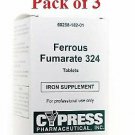 Ferrous Fumarate 324mg Tablets Iron Supplement 100 Count (Bulk Pack of 3)
