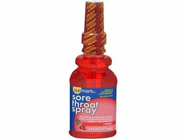 Sore Throat Fast Acting Relief Spray Cherry Flavor Chloraseptic 6 oz, 12 Pack