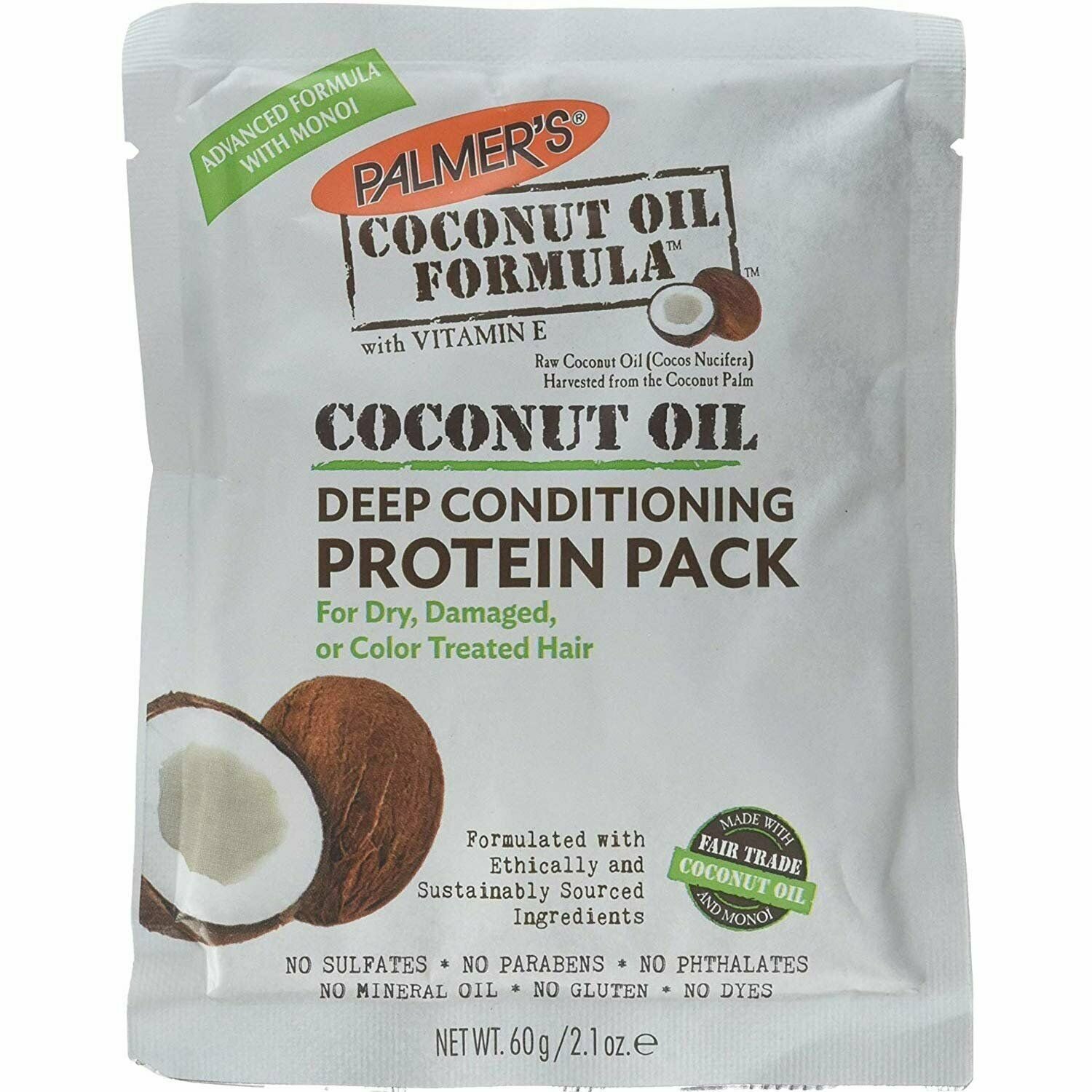 Palmer's Coconut Oil Formula Deep Hair Conditioning Protein Pack 2.1 oz (6PK)