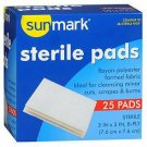 Sterile Pads Wound Care Gauze 3 Inch x 3 Inch 8-Ply 25 Count Sunmark, 6 Pack