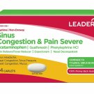 Leader Daytime Sinus Congestion & Pain Severe Non-Drowsy Caplets, 24ct, 6 Packs