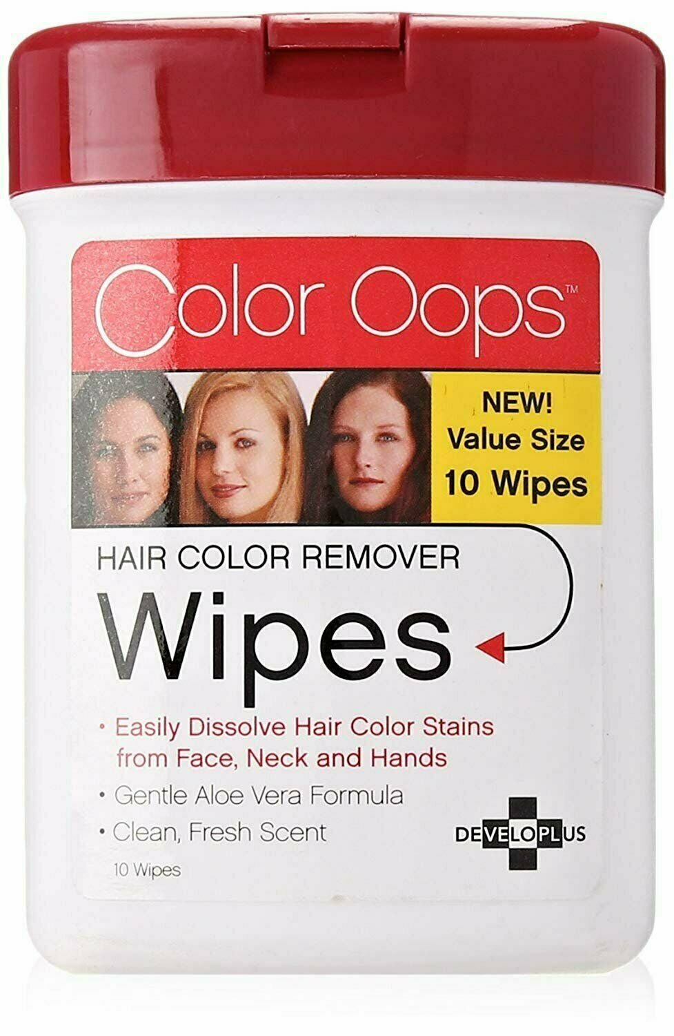 Color Oops Hair Color Remover Wipes Gentle Aloe Vera Formula 10 Count
