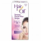 Hair Off Instant Facial Wax Strips Gentle On Sensitive Strips, 18 Count, 4 Pack