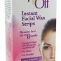 Hair Off Instant Facial Wax Strips Gentle On Sensitive Strips, 18 Count, 4 Pack