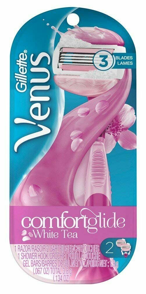 Gillette Womens Venus Comfort Glide Razor + 2-Cartridges (2 Pack) Bulk