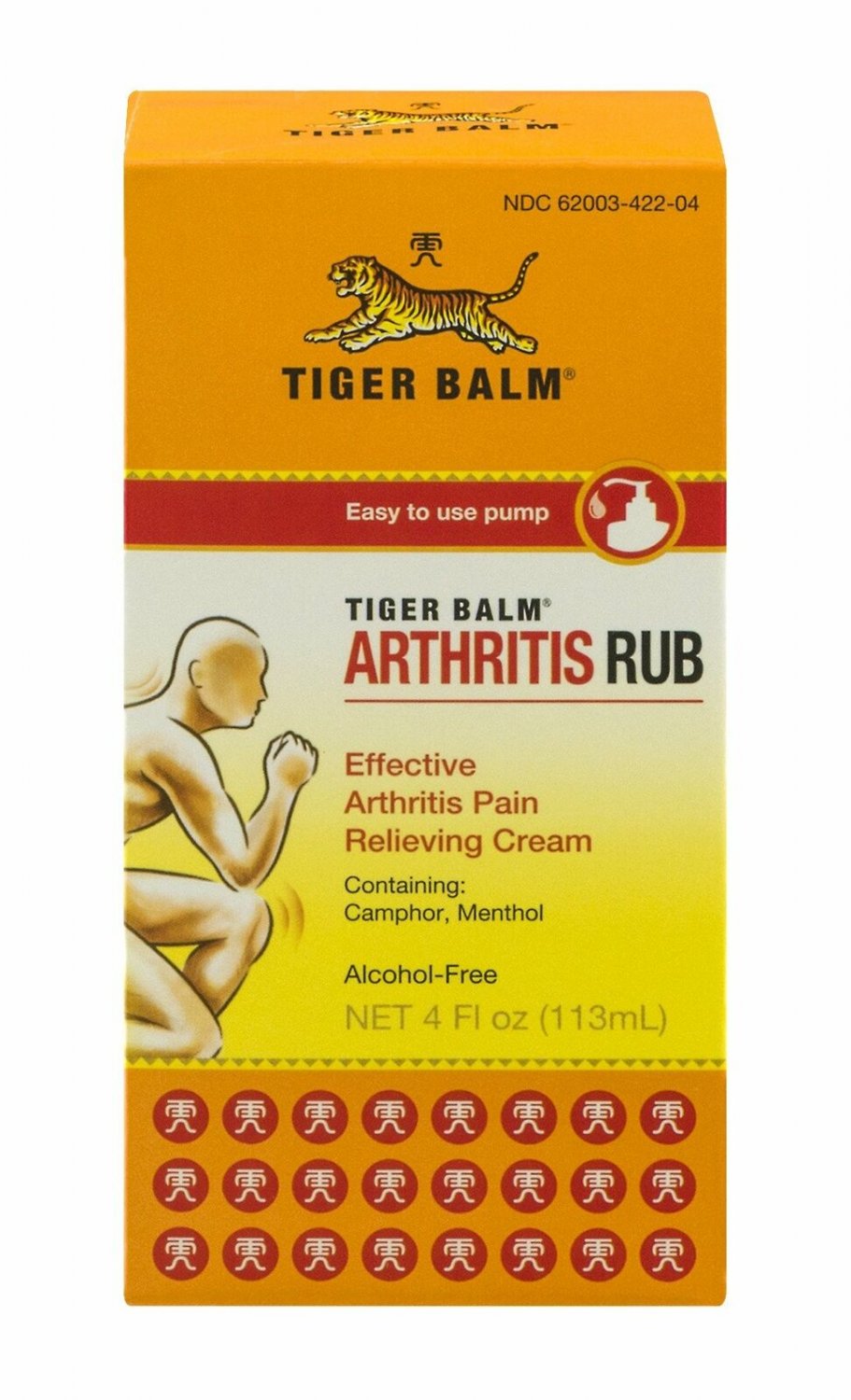 Tiger Balm Arthritis Rub Effective Pain Relieving Cream w/Pump 4 fl oz (3PK)