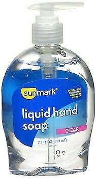 Sunmark Liquid Hand Soap Clear 7.5 Ounce Pump Bottle (Bulk Pack of 12)
