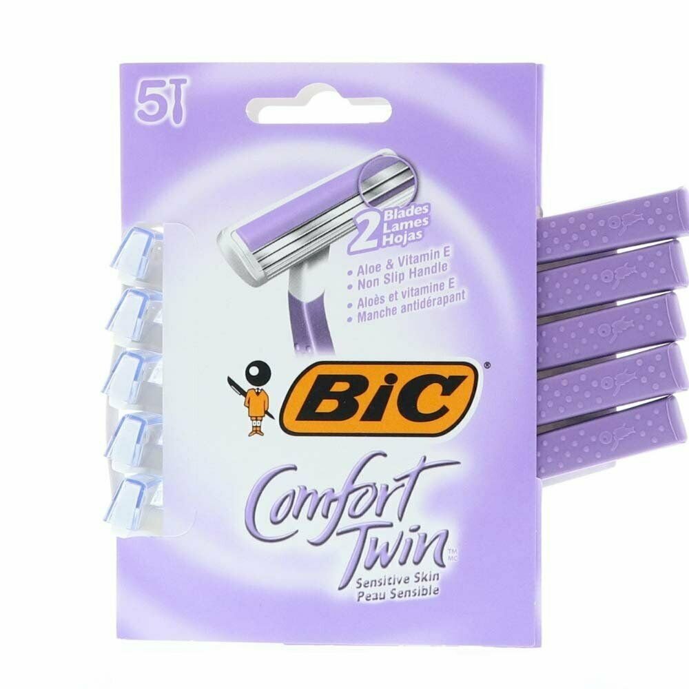 Bic Comfort Twin Shavers Sensitive Skin 5 ea (Bulk Pack of 12)