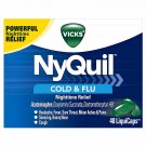 Vicks NyQuil Cough Cold and Flu Nighttime Relief, 48 LiquiCaps (Packaging May...