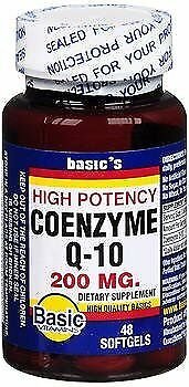 BASIC VITAMINS Coenzyme Q-10 200 mg Softgels - 48 ct, Bulk Pack of 4