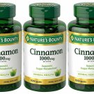 Nature's Bounty Cinnamon 1000 mg, 100 Capsules (Bulk Pack of 3)