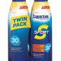 Coppertone SPORT Continuous Sunscreen Spray SPF 30 Twin Pack 5.5 oz, Bulk Pack of 3