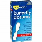 Butterfly Closures Waterproof Sterile All One Size Sunmark Brand 12 Ct, 24 Pack