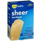 Sheer Bandages Breathable Protection Assorted Sizes Sunmark Brand 60Ct, 12 Pack