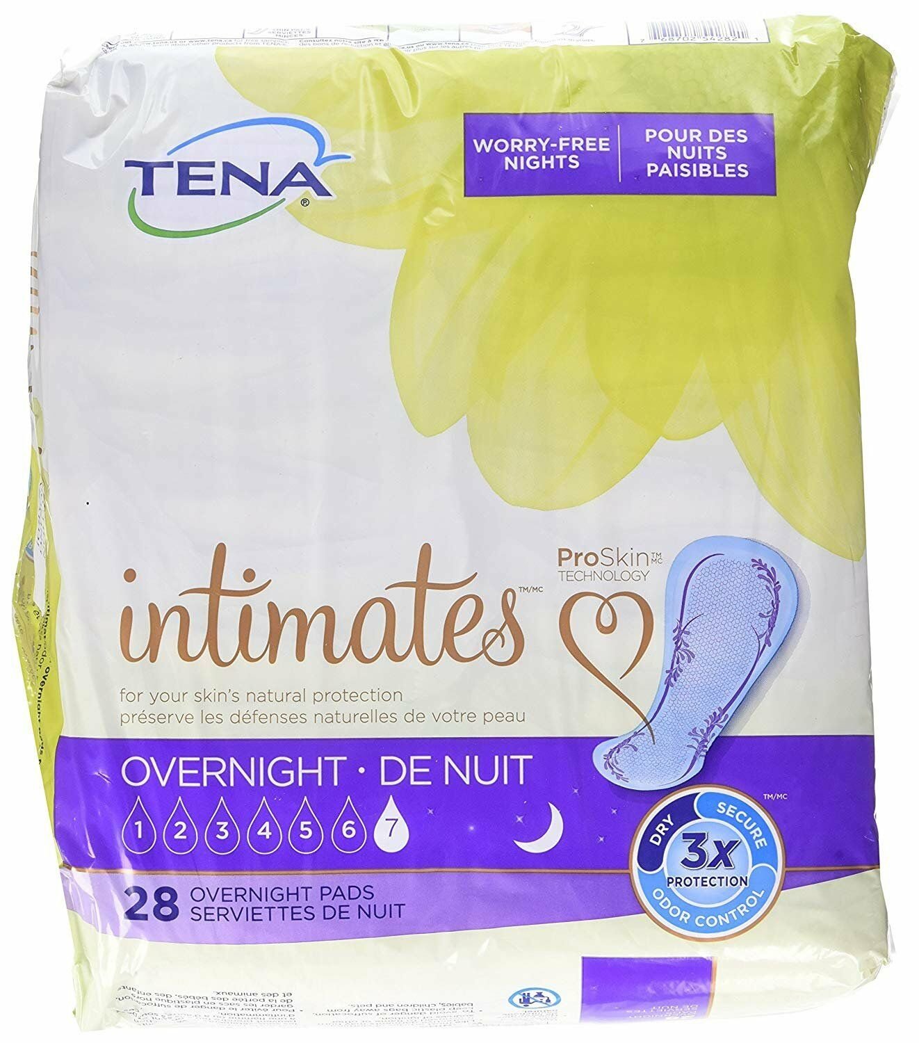 Tena/Serenity Overnight Pads, Pack/28