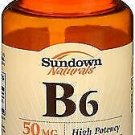 Sundown Naturals B6 50 mg Vitamin Supplement Tablets High Potency 150 Ct (24PK)