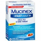 Mucinex Fast-Max Max Strength, Cold, Flu, & Sore Throat Liquid Gels 16 ea (...