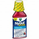 Vicks Nyquil Severe Cold & Flu Nighttime Relief Liquid, Berry, 8 oz (Bulk Pack of 12)