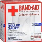 Band Aid Rolled Gauze Medium - 5 rolls, Bulk Pack of 4