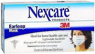 3M Nexcare First Aid Earloop Masks Lightweight & Breathable 20 Ct (Bulk Pack of 4)