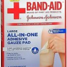 Band-Aid All-in-One Adhesive Gauze Pads Large - 4 ct, Bulk Pack of 6