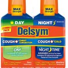 Delsym Adult Cough + Chest Congestion Day & Night Cold Liquid, Cherry & Mixed...