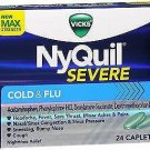 Vicks NyQuil Severe Cold & Flu Caplets - 24 ct, Bulk Pack of 6