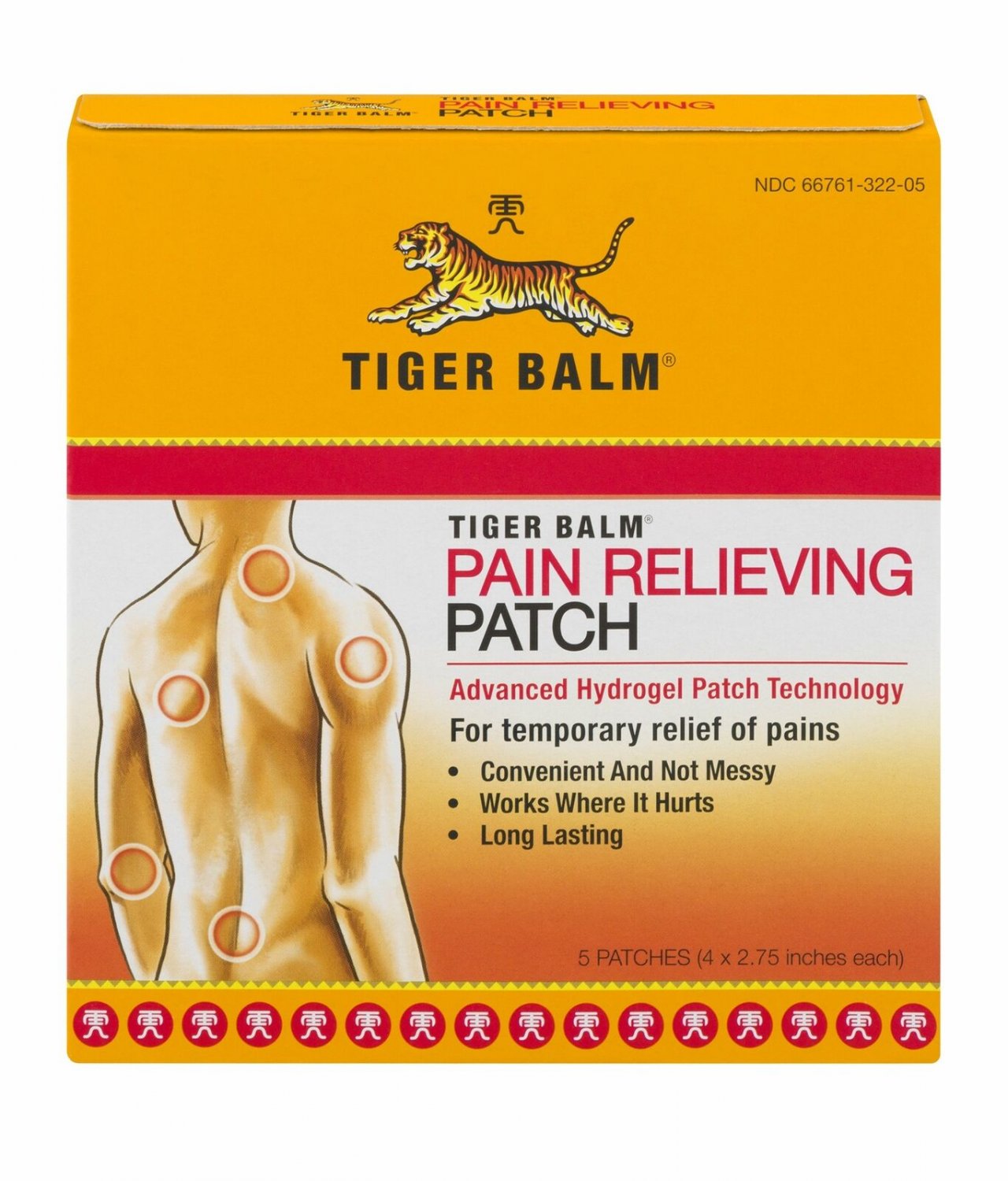 Tiger Balm Pain Relieving Patch Advanced Hydrogel Patch Technology 5 Ct (12PK)