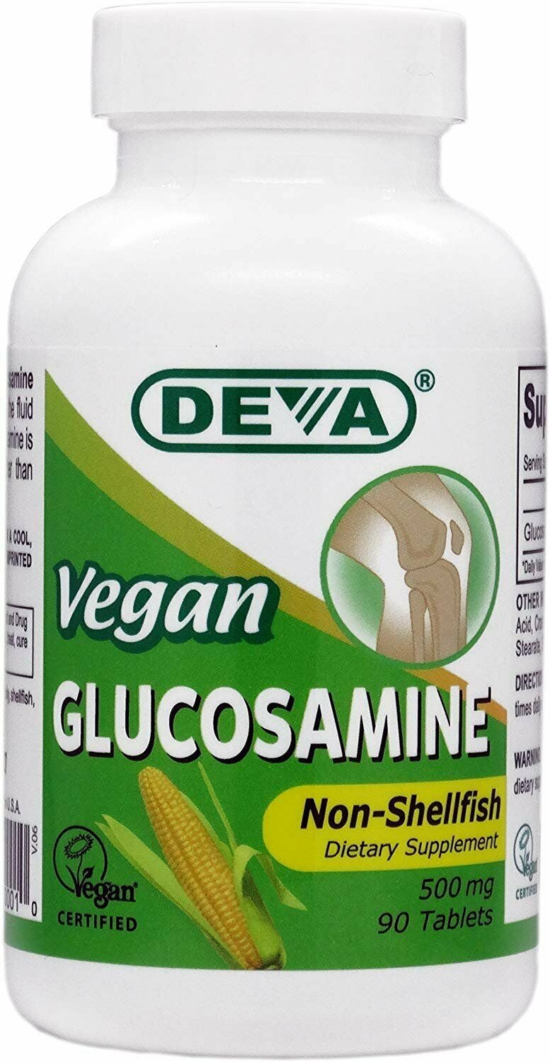 Deva Vegan Vitamins Glucosamine Dietary Supplement 500 mg 90 Tablets, 3 Pack