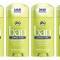 Ban Invisible Solid Powder Fresh 24 Hour Antiperspirant Deodorant, 2.6oz, 4 Pack
