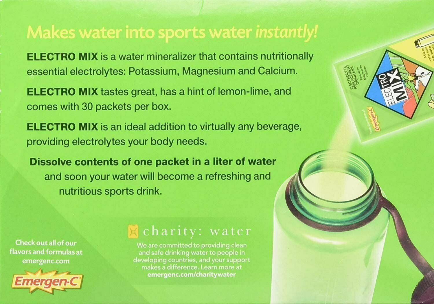 ElectroMix Electrolyte Replacement Drink Mix LemonLime Flavor, 30ct, 4