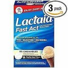 Lactaid Fast Act Tablets Vanilla Twist Flavor - 60 Tablets, Bulk Pack of 3