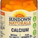Sundown Naturals Calcium 600 mg plus Vitamin D3 Tablets - 120 ct, Bulk Pack of 6