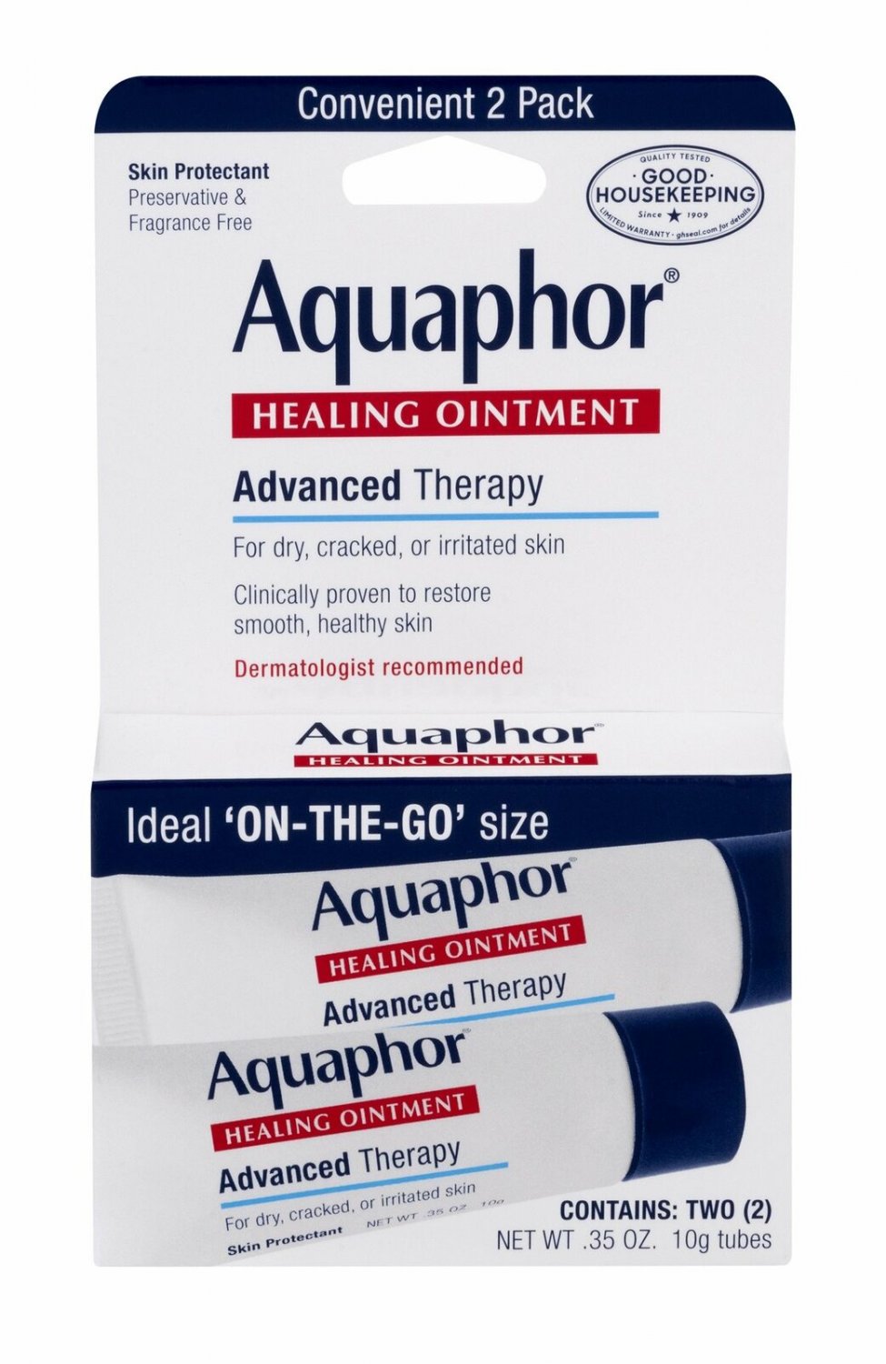 Aquaphor Healing Ointment Advanced Therapy Skin Protectant 0.35 oz 2 Ct (6PK)