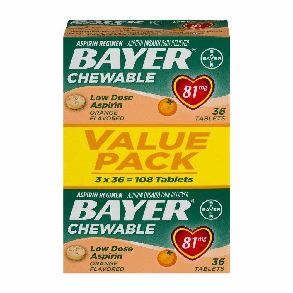 Bayer Chldrns Asprn Value Pk 36 Tb, Bulk Pack of 6